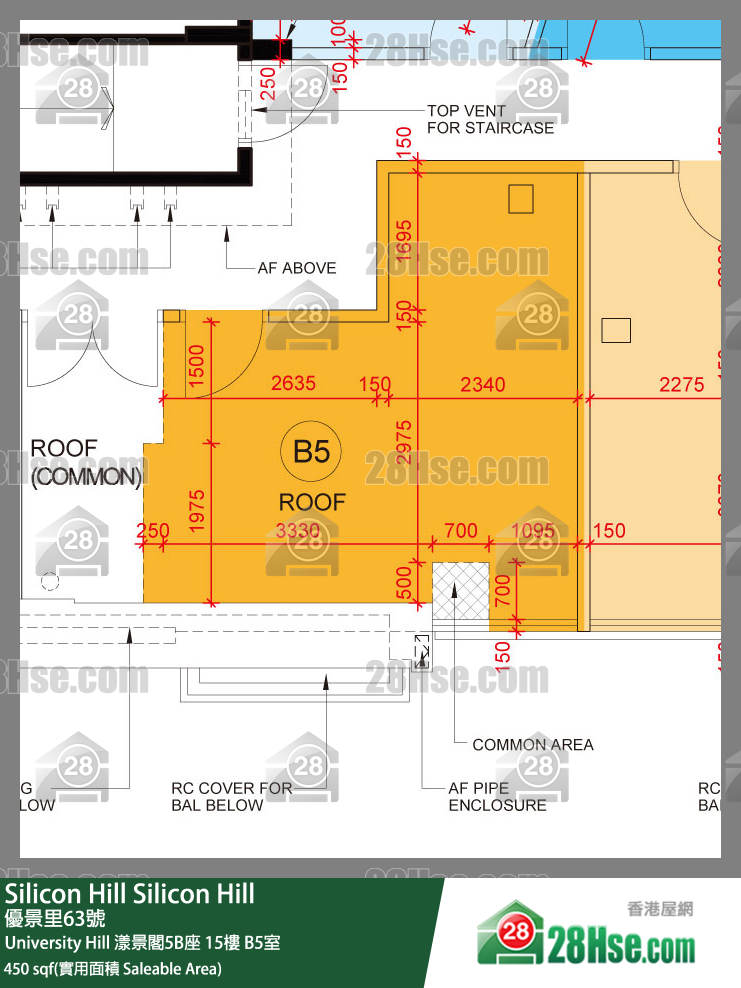 Silicon Hill University Hill 2A期 漾景阁5B座 15楼 B5室 平面图