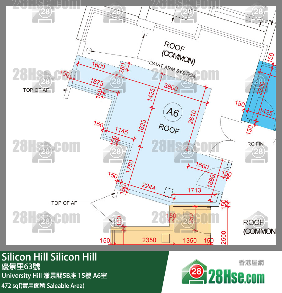 Silicon Hill University Hill 2A期漾景閣5B座15樓 A6室 平面圖
