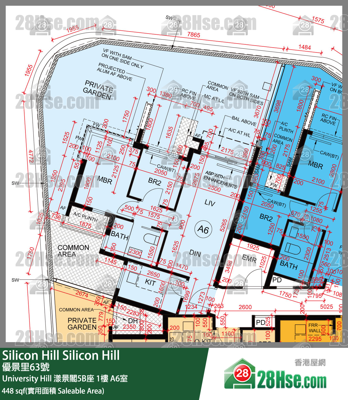 Silicon Hill University Hill 2A期 漾景閣5B座 1樓 A6室 平面圖
