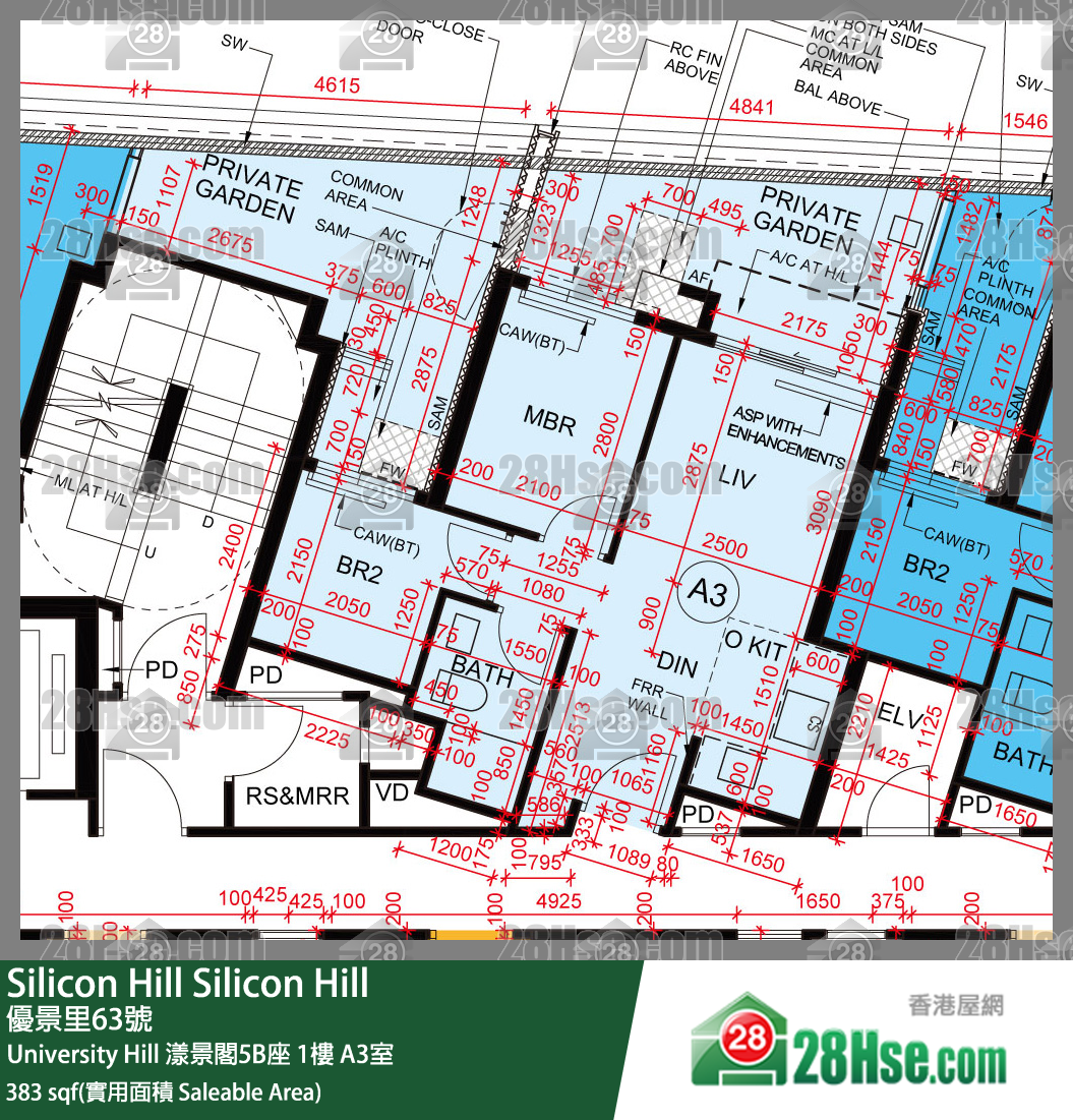 Silicon Hill University Hill 2A期 漾景阁5B座 1楼 A3室 平面图