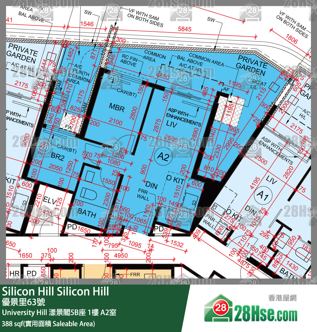 Silicon Hill University Hill 2A期 漾景閣5B座 1樓 A2室 平面圖