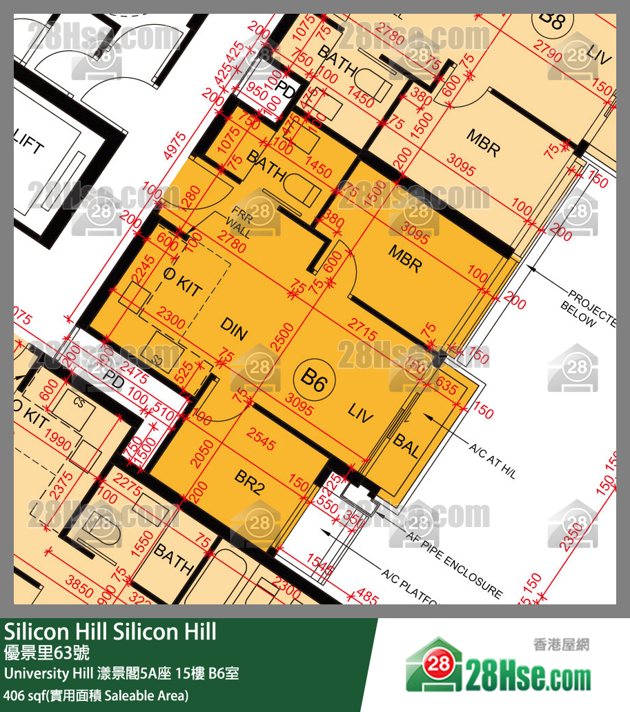 Silicon Hill University Hill 2A期 漾景閣5A座 15樓 B6室 平面圖