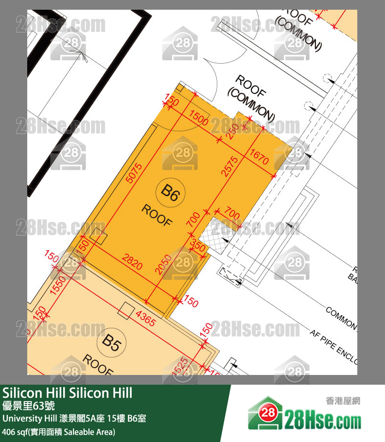 Silicon Hill University Hill 2A期 漾景閣5A座 15樓 B6室 平面圖