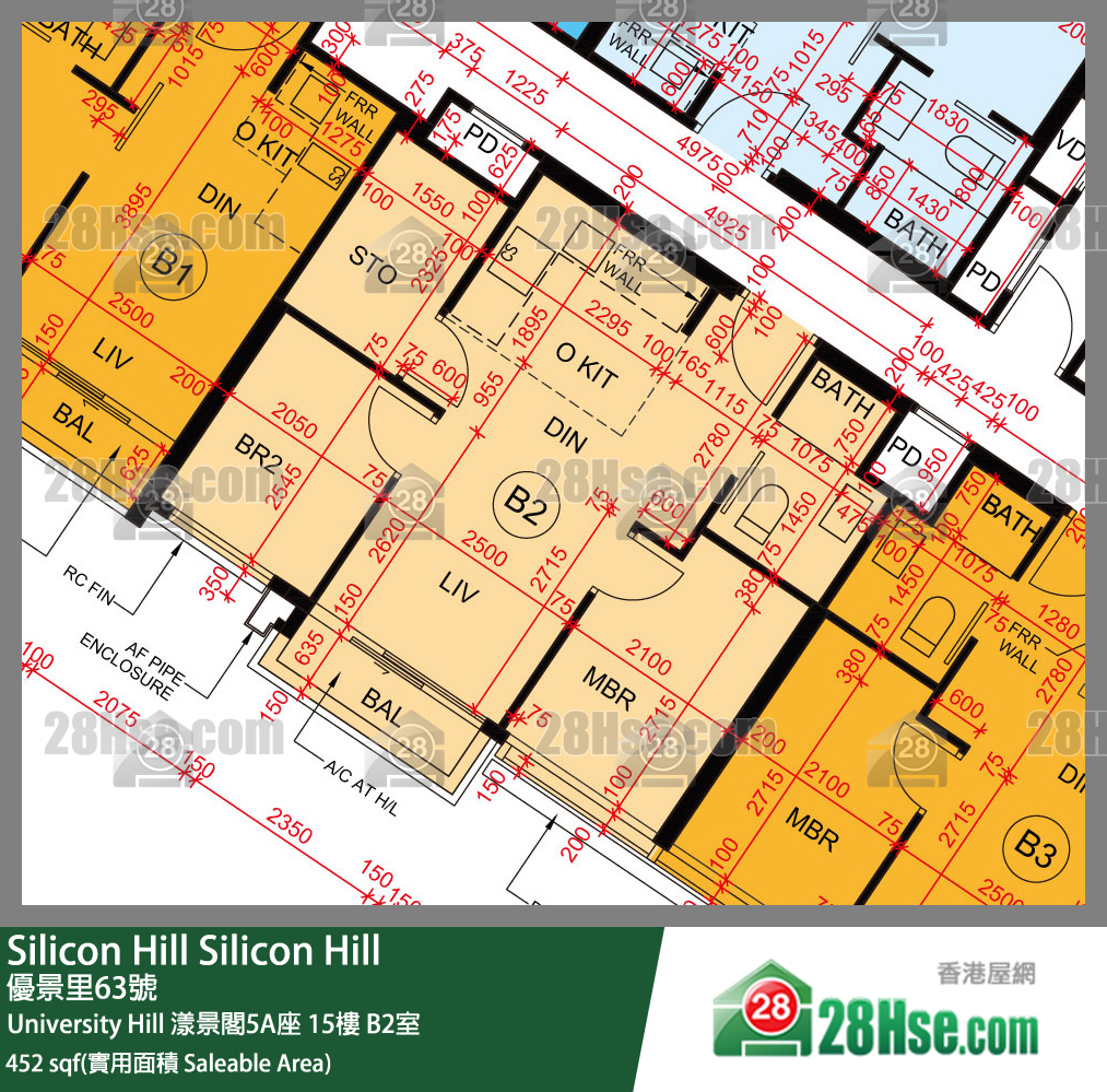 Silicon Hill University Hill 2A期 漾景閣5A座 15樓 B2室 平面圖