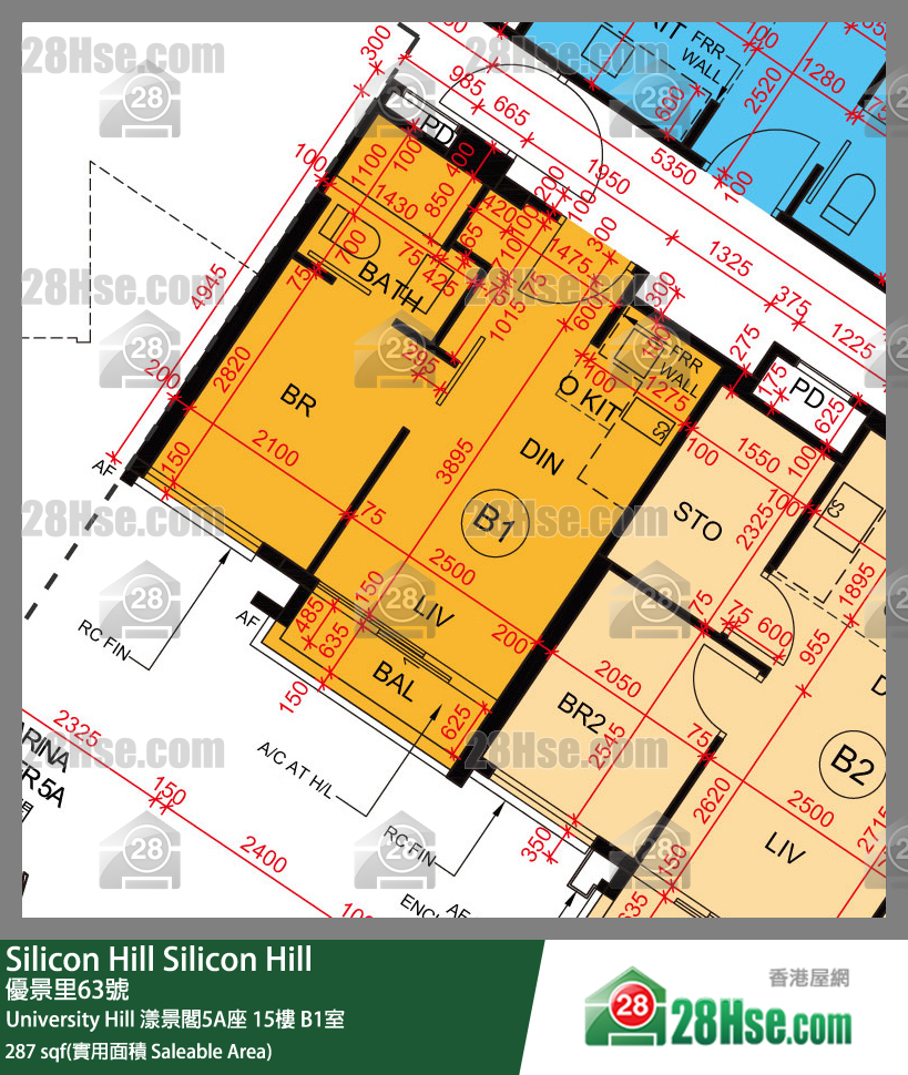 Silicon Hill University Hill 2A期 漾景閣5A座 15樓 B1室 平面圖