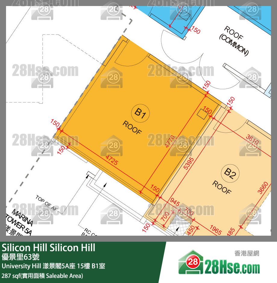 Silicon Hill University Hill 2A期 漾景閣5A座 15樓 B1室 平面圖