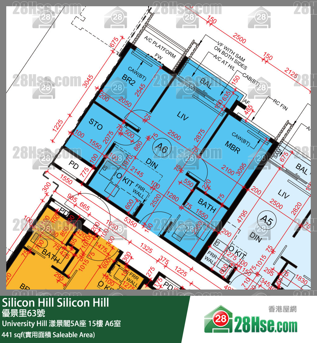 Silicon Hill University Hill 2A期漾景閣5A座15樓 A6室 平面圖