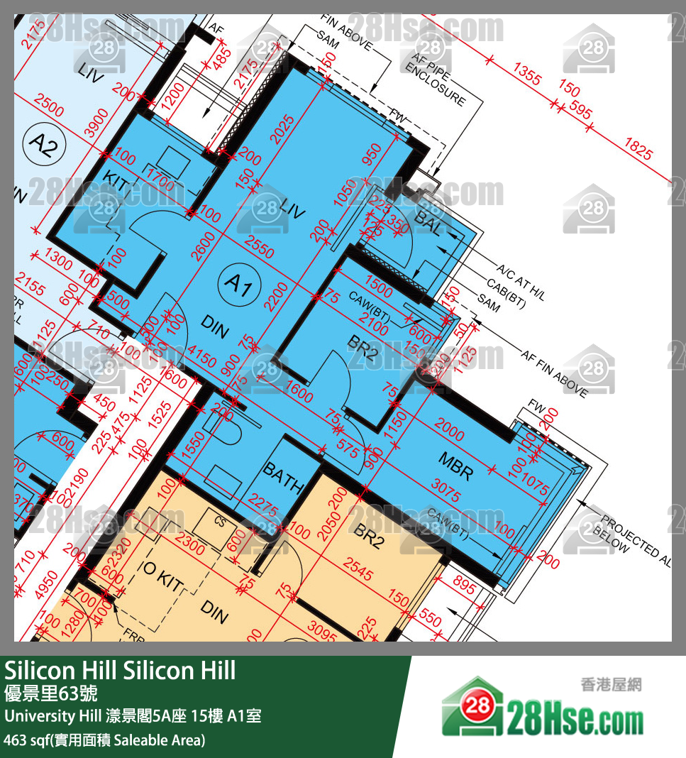 Silicon Hill University Hill 2A期 漾景閣5A座 15樓 A1室 平面圖