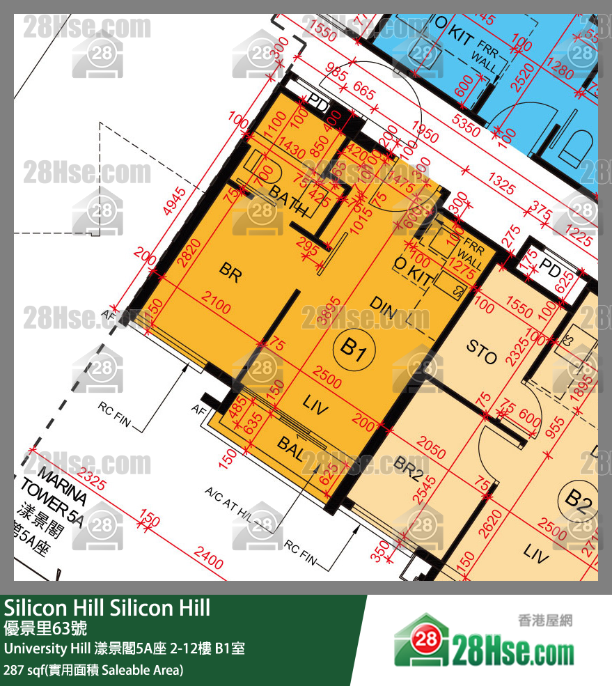 Silicon Hill University Hill 2A期漾景閣5A座6樓 B1室 平面圖