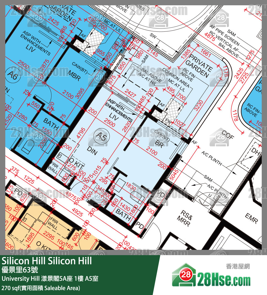 Silicon Hill University Hill 2A期漾景閣5A座1樓 A5室 平面圖