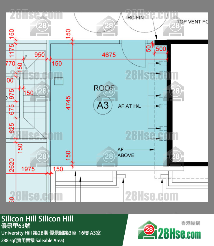 Silicon Hill, Flat A3, 16/F, Scenic Tower 3, Phase 2b FloorPlan