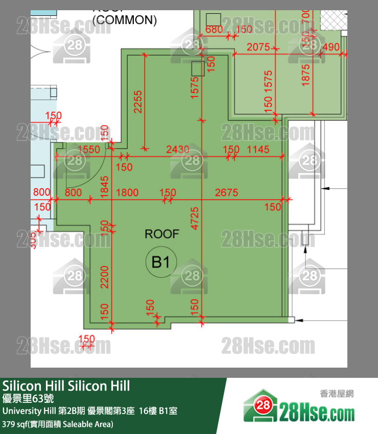 Silicon Hill, Flat B1, 16/F, Scenic Tower 3, Phase 2b FloorPlan