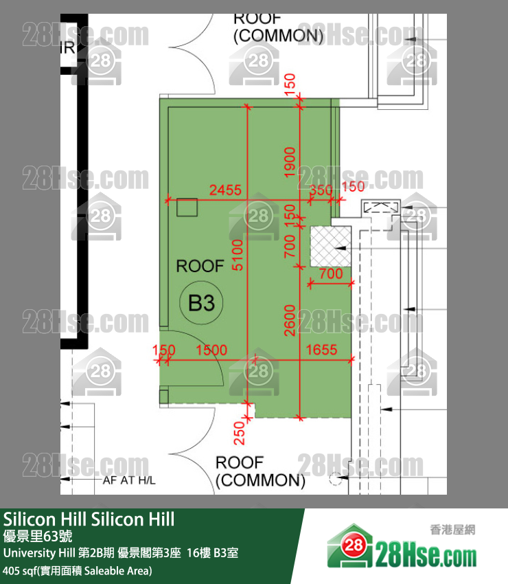 Silicon Hill, Flat B3, 16/F, Scenic Tower 3, Phase 2b FloorPlan
