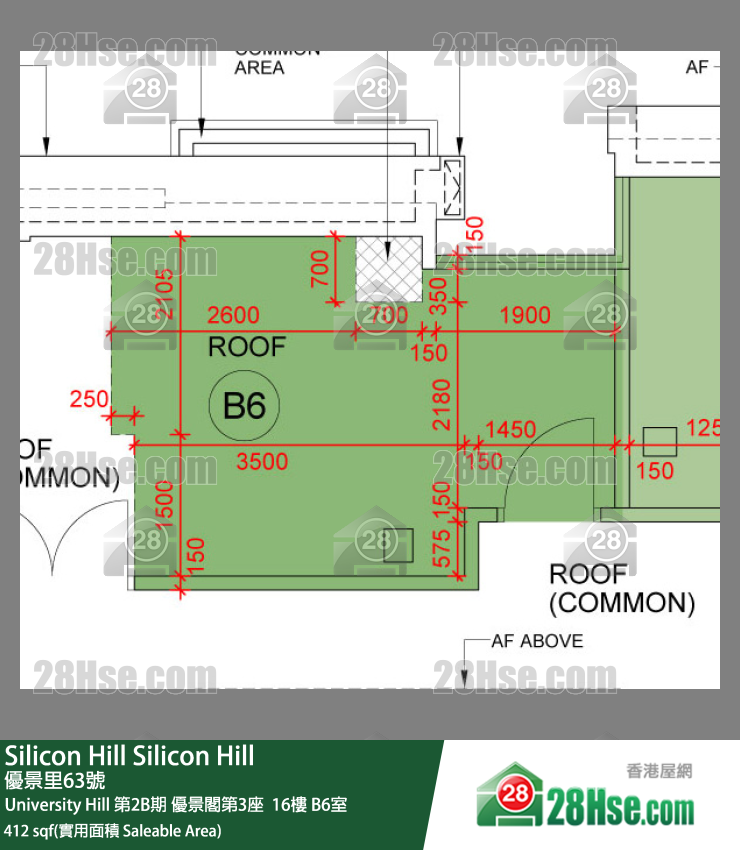 Silicon Hill, Flat B6, 16/F, Scenic Tower 3, Phase 2b FloorPlan