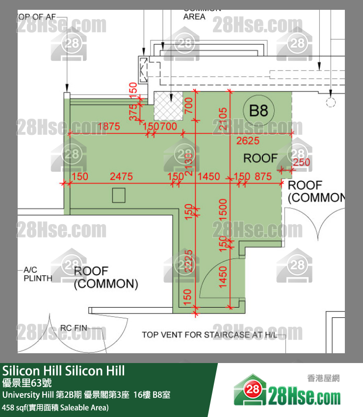 Silicon Hill, Flat B8, 16/F, Scenic Tower 3, Phase 2b FloorPlan