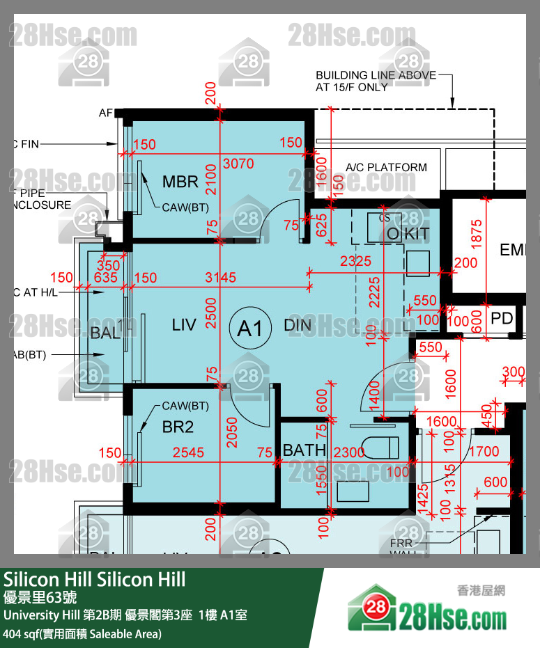 Silicon Hill University Hill 2B期 优景阁第3座  1楼 A1室 平面图