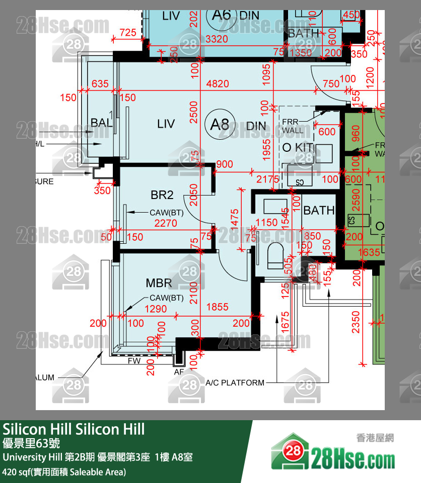 Silicon Hill, Flat A8, 1/F, Scenic Tower 3, Phase 2b FloorPlan