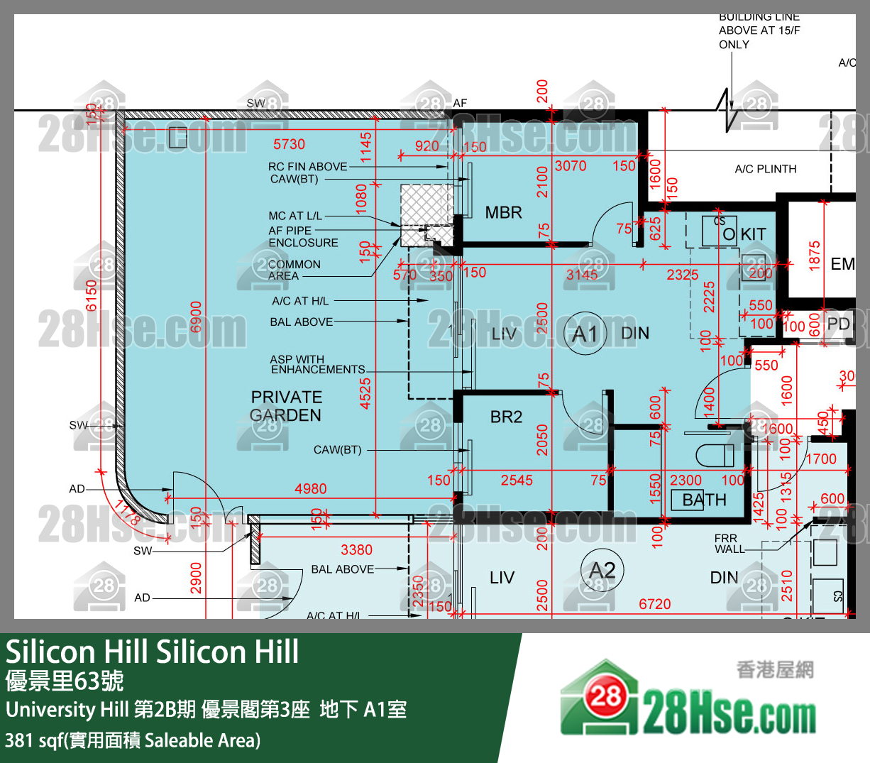 Silicon Hill University Hill 2B期优景阁第3座 地下 A1室 平面图