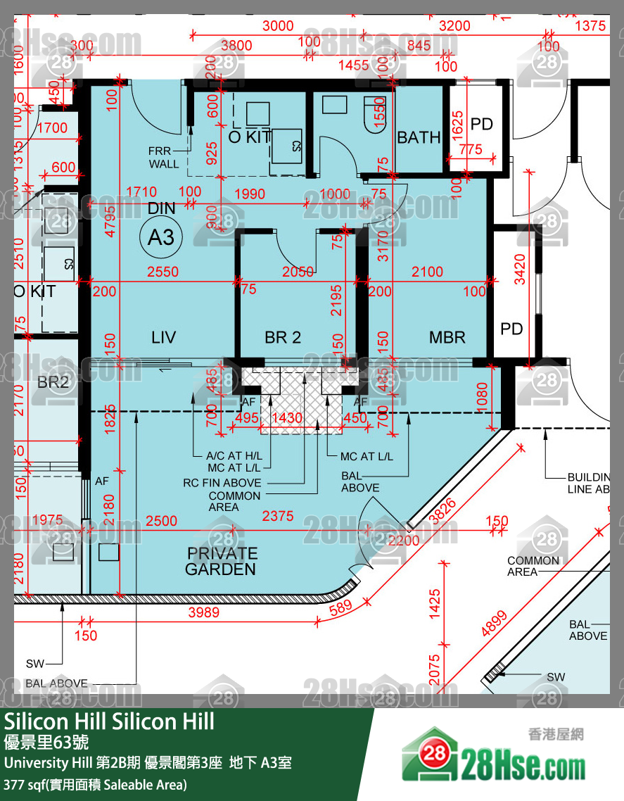 Silicon Hill University Hill 2B期 优景阁第3座  A3室 平面图