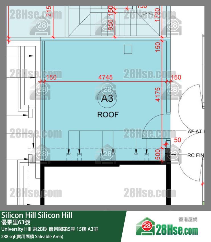 Silicon Hill University Hill 2B期 优景阁第5座 15楼 A3室 平面图
