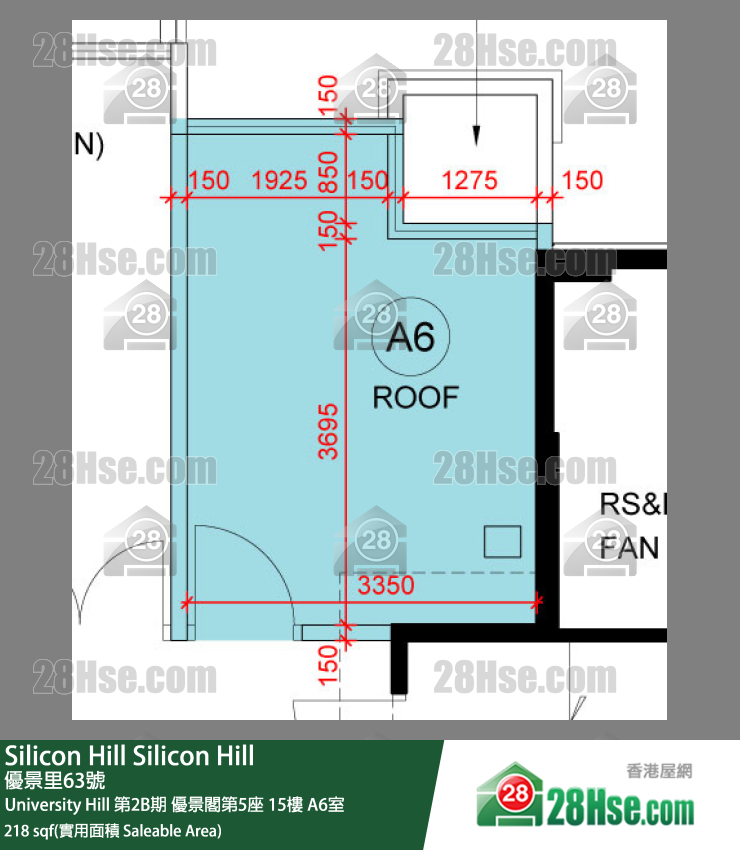 Silicon Hill University Hill 2B期 优景阁第5座 15楼 A6室 平面图