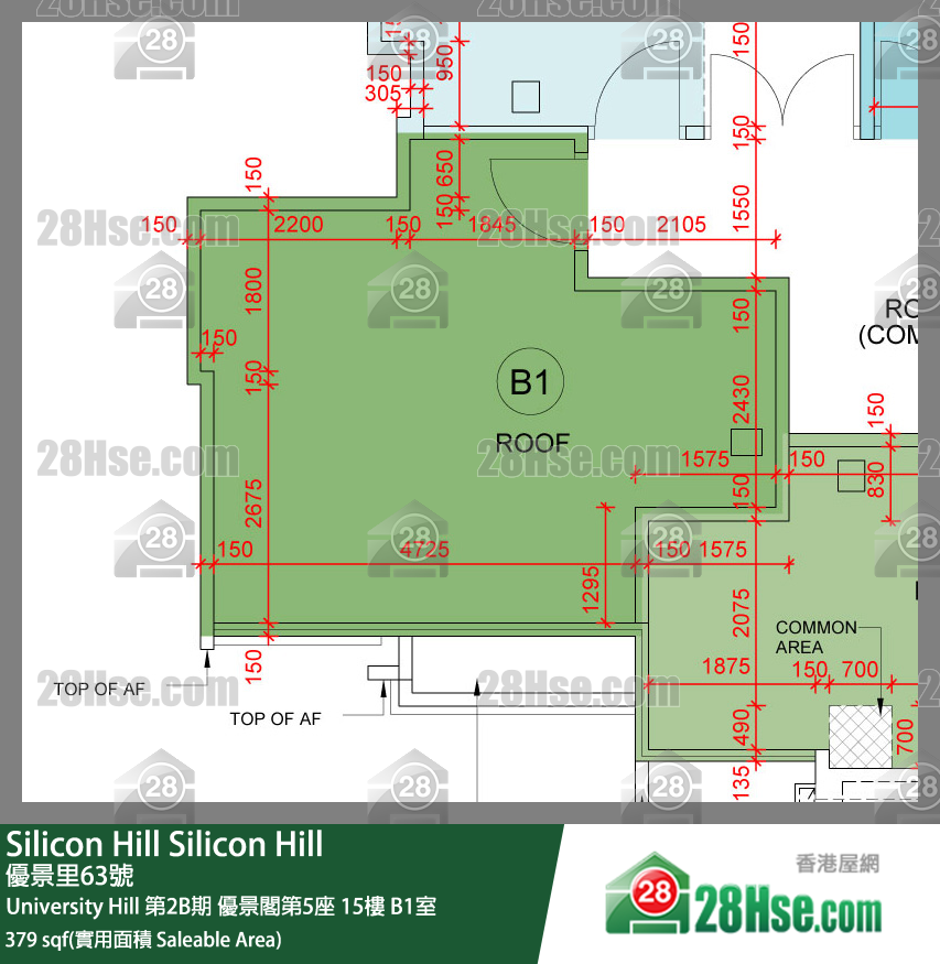Silicon Hill University Hill 2B期 优景阁第5座 15楼 B1室 平面图