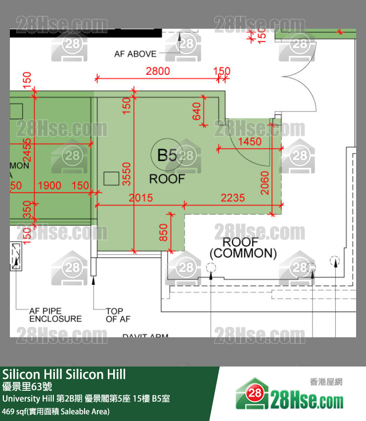 Silicon Hill University Hill 2B期 优景阁第5座 15楼 B5室 平面图