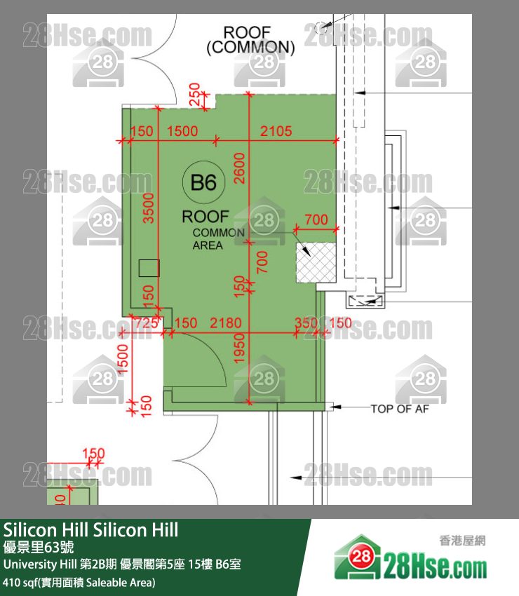 Silicon Hill University Hill 2B期 优景阁第5座 15楼 B6室 平面图
