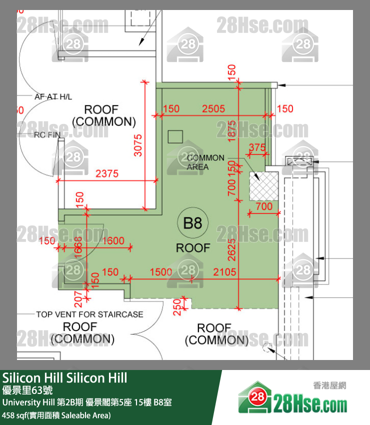 Silicon Hill,  Flat B8, 15/f, Scenic Tower 5, University Hill Phase 2b FloorPlan
