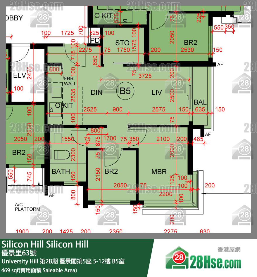 Silicon Hill, Flat B5, 5/F, Scenic Tower 5, Phase 2b FloorPlan