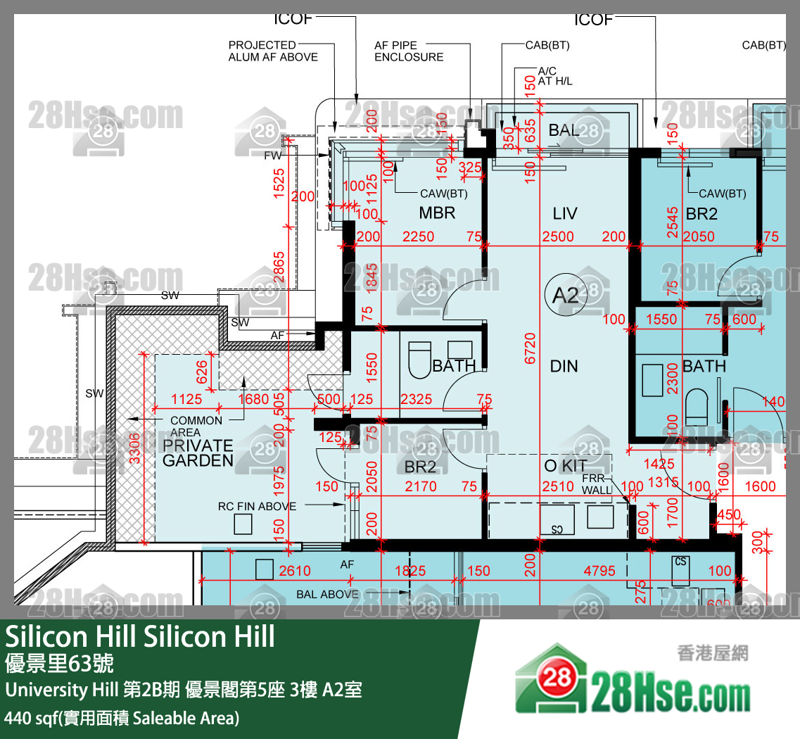 Silicon Hill University Hill 2B期 优景阁第5座 3楼 A2室 平面图