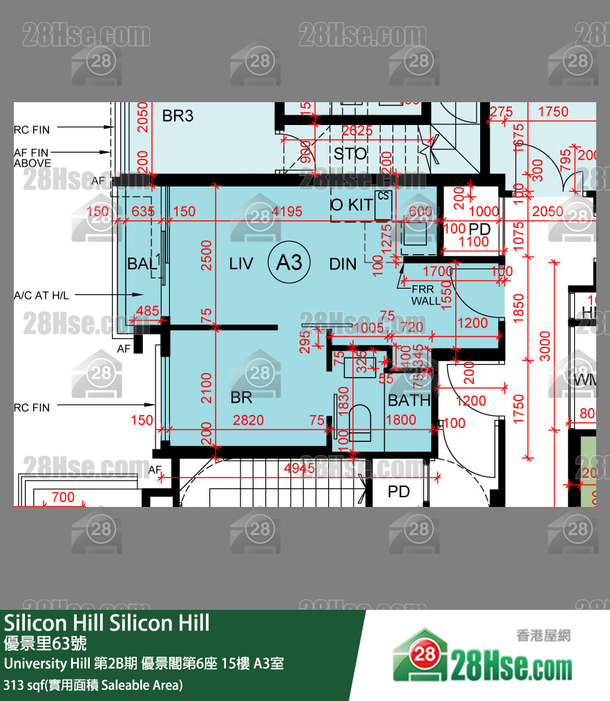 Silicon Hill, Flat A3, 15/F, Scenic Tower 6, Phase 2b FloorPlan
