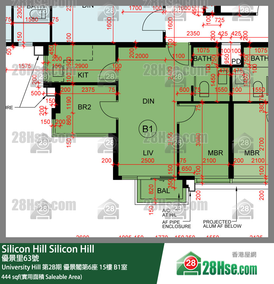 Silicon Hill University Hill 2B期 優景閣第6座 15樓 B1室 平面圖