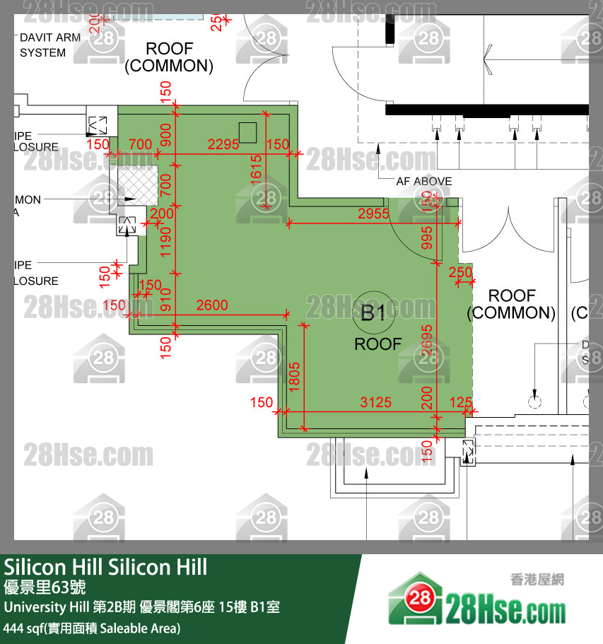 Silicon Hill University Hill 2B期 優景閣第6座 15樓 B1室 平面圖