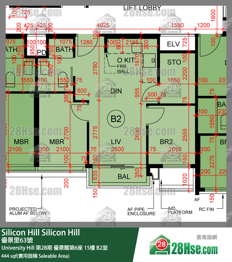 Silicon Hill University Hill 2B期 優景閣第6座 15樓 B2室 平面圖