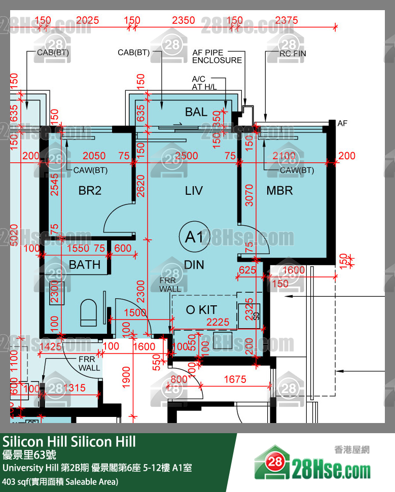 Silicon Hill 單位平面圖(由 28Hse 提供)