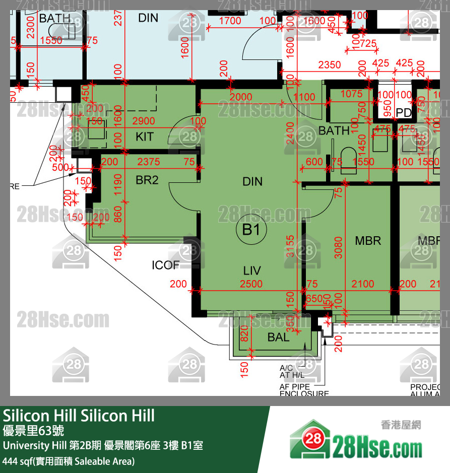 Silicon Hill, Flat B1, 3/F, Scenic Tower 6, Phase 2b FloorPlan