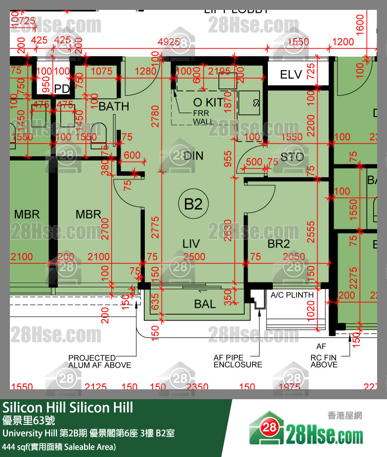 Silicon Hill, Flat B2, 3/F, Scenic Tower 6, Phase 2b FloorPlan