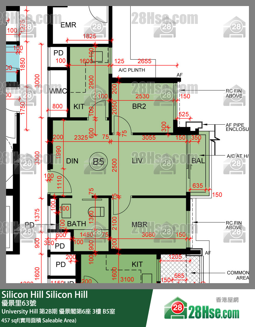 Silicon Hill, Flat B5, 3/F, Scenic Tower 6, Phase 2b FloorPlan