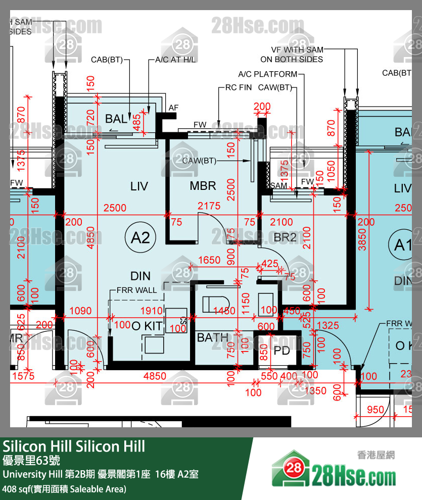 Silicon Hill, Flat A2, 16/F, Scenic Tower 1, Phase 2b FloorPlan