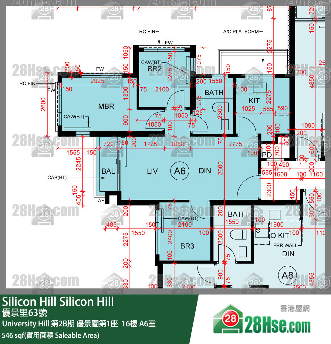 Silicon Hill, Flat A6, 16/F, Scenic Tower 1, Phase 2b FloorPlan