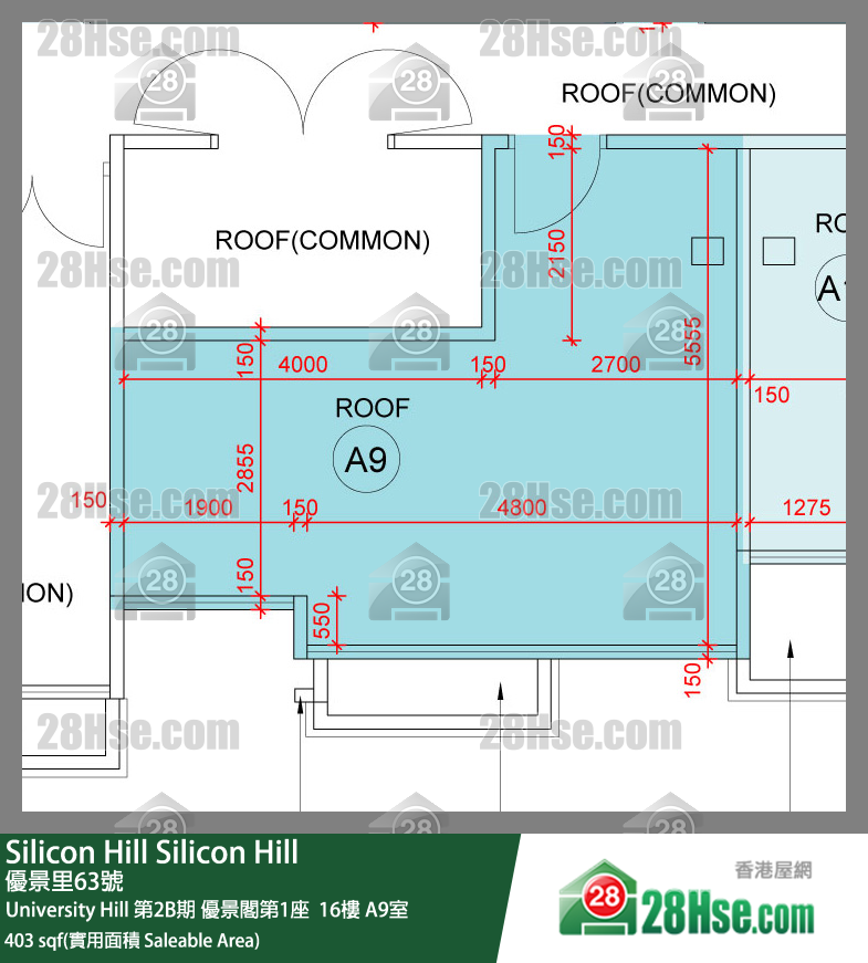 Silicon Hill University Hill 2B期 優景閣第1座  16樓 A9室 平面圖