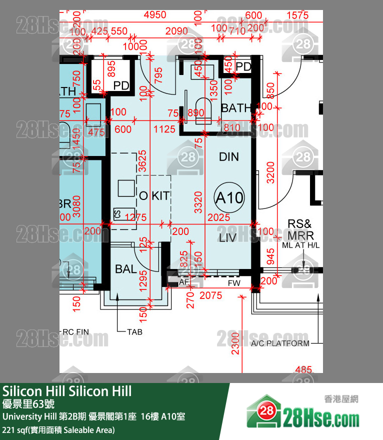 Silicon Hill, Flat A10, 16/F, Scenic Tower 1, Phase 2b FloorPlan