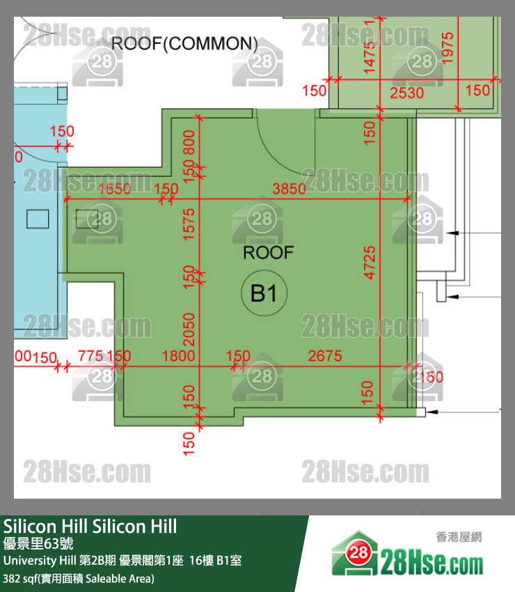 Silicon Hill, Flat B1, 16/F, Scenic Tower 1, Phase 2b FloorPlan