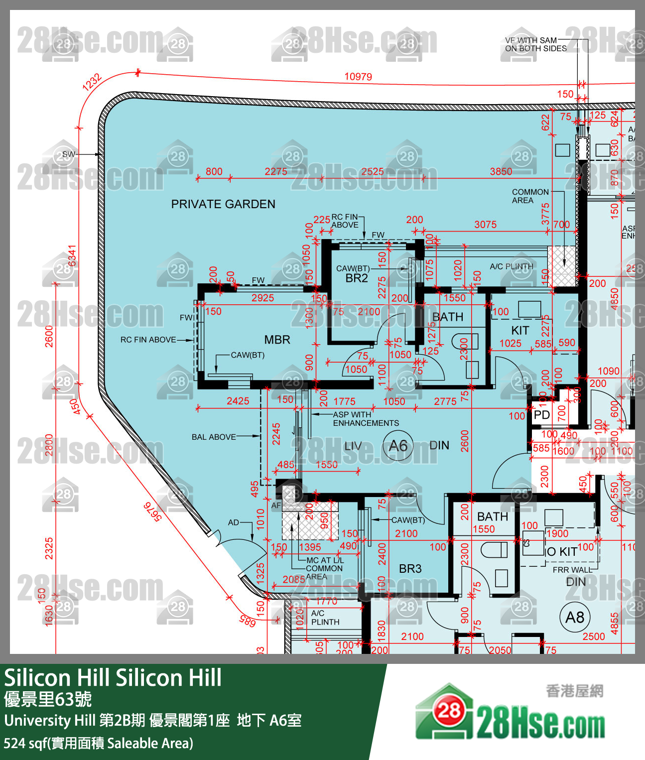 Silicon Hill University Hill 2B期 优景阁第1座  A6室 平面图