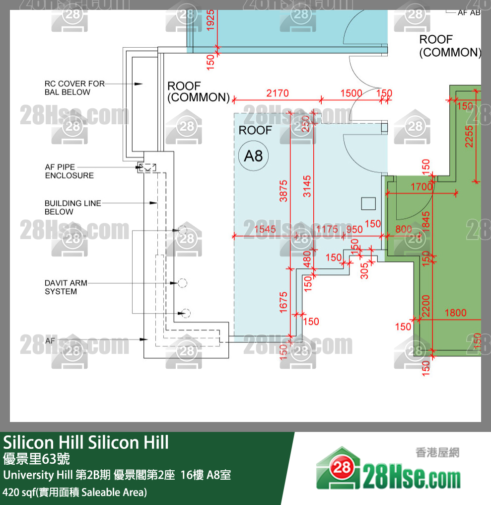 Silicon Hill, Flat A8, 16/F, Scenic Tower 2, Phase 2b FloorPlan