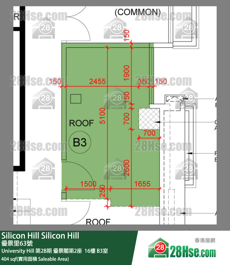 Silicon Hill, Flat B3, 16/F, Scenic Tower 2, Phase 2b FloorPlan
