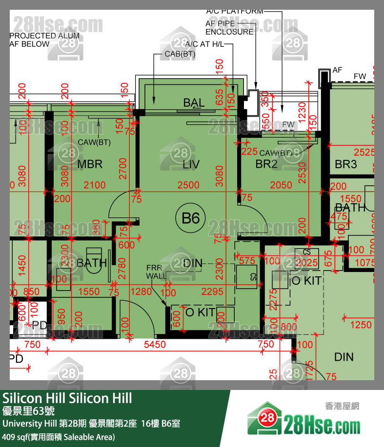Silicon Hill, Flat B6, 16/F, Scenic Tower 2, Phase 2b FloorPlan