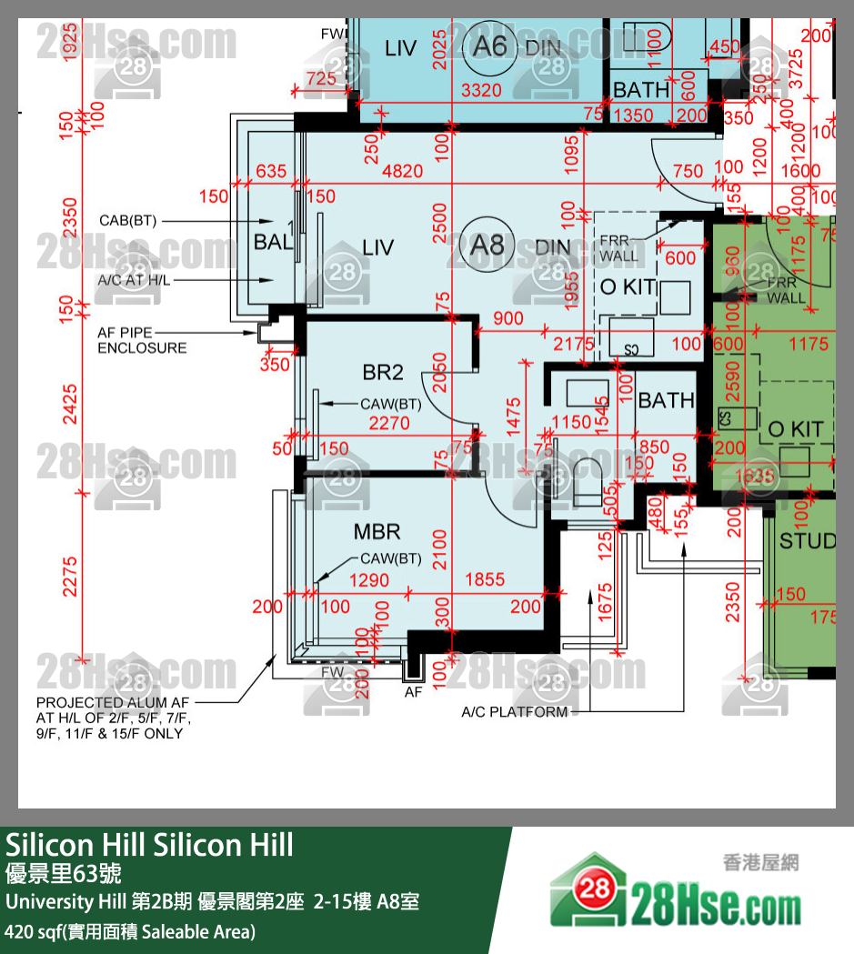 Silicon Hill, Flat A8, 2/F, Scenic Tower 2, Phase 2b FloorPlan