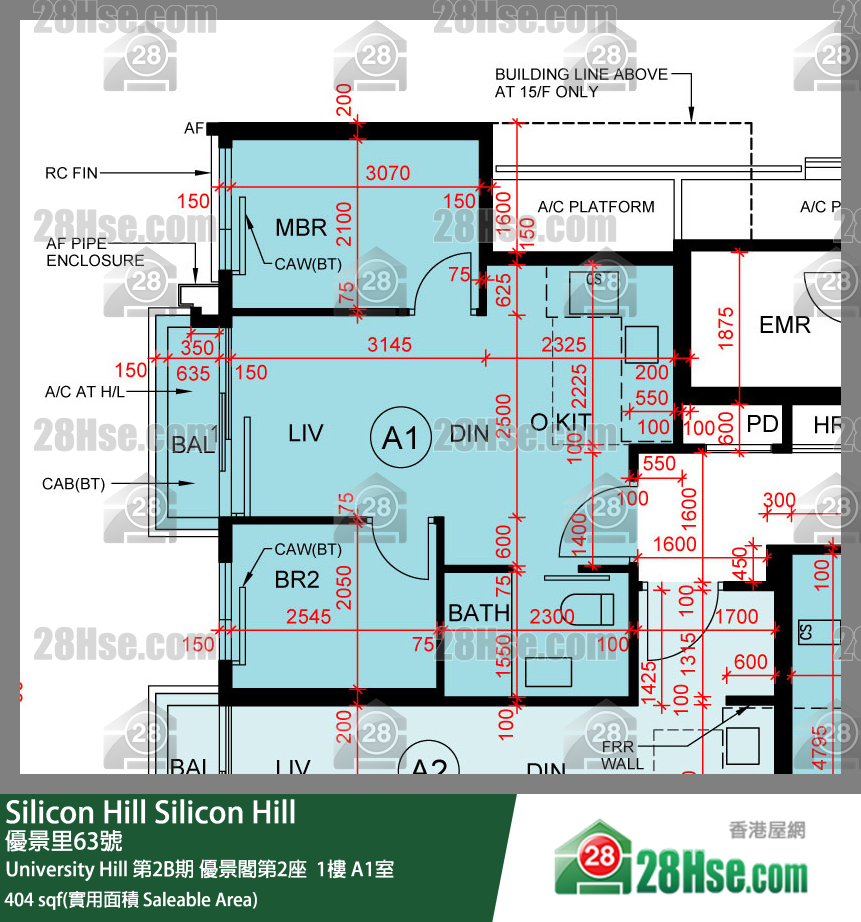 Silicon Hill University Hill 2B期 优景阁第2座  1楼 A1室 平面图
